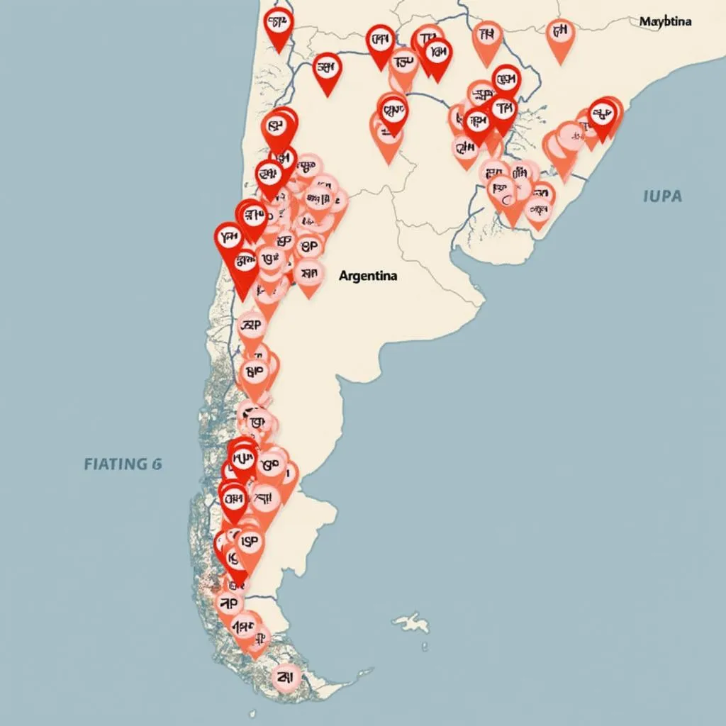 Mapa de estaciones YPF en Argentina